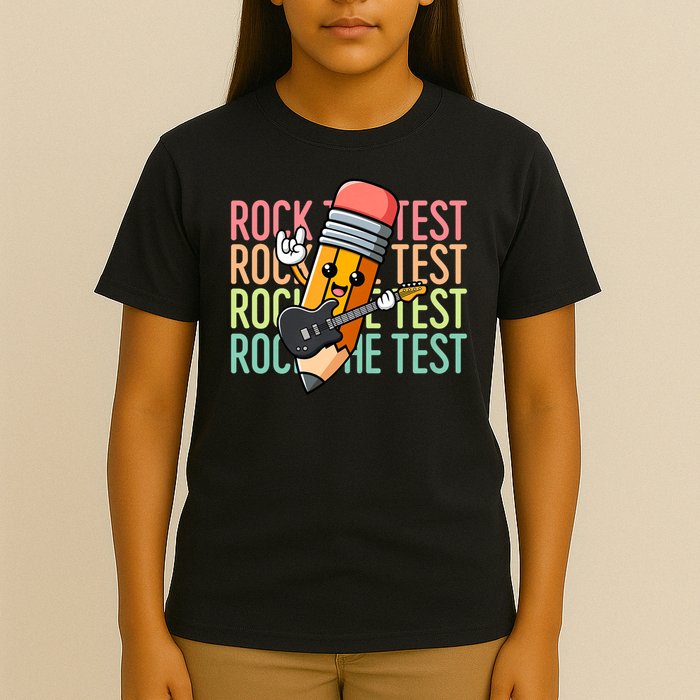 Rock The Test Day Teach.er Testing Day Motivational Funny T-Shirt