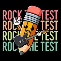 Rock The Test Day Teach.er Testing Day Motivational Funny Flat Bill Trucker Hat