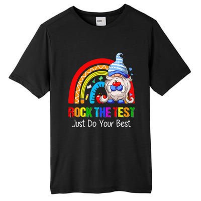 Rock The Test Funny Teacher Testing Day Rainbow Gnomes Tall Fusion ChromaSoft Performance T-Shirt