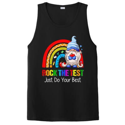 Rock The Test Funny Teacher Testing Day Rainbow Gnomes PosiCharge Competitor Tank