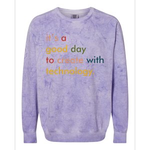 Retro Technology Teacher Tech Teacher Colorblast Crewneck Sweatshirt