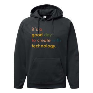 Retro Technology Teacher Tech Teacher Performance Fleece Hoodie