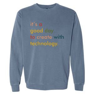 Retro Technology Teacher Tech Teacher Garment-Dyed Sweatshirt