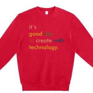 Retro Technology Teacher Tech Teacher Premium Crewneck Sweatshirt