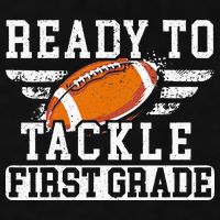 Ready To Tackle First Grade Football First Day Of School Ladies PosiCharge Tri-Blend Wicking Tank
