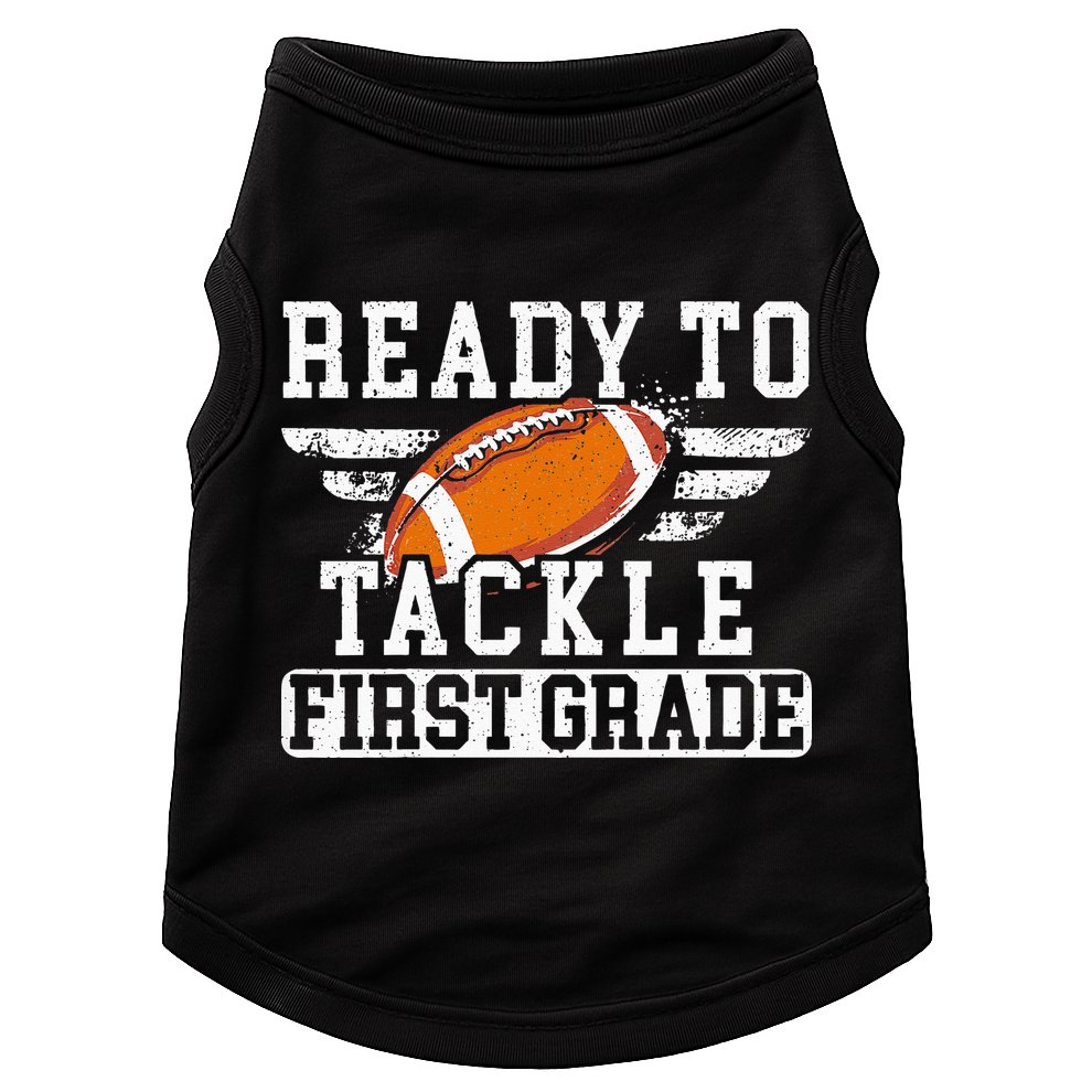 Ready To Tackle First Grade Football First Day Of School Doggie Tank