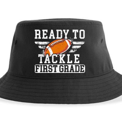Ready To Tackle First Grade Football First Day Of School Sustainable Bucket Hat