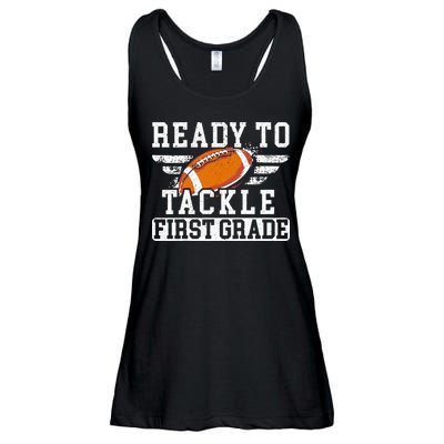 Ready To Tackle First Grade Football First Day Of School Ladies Essential Flowy Tank