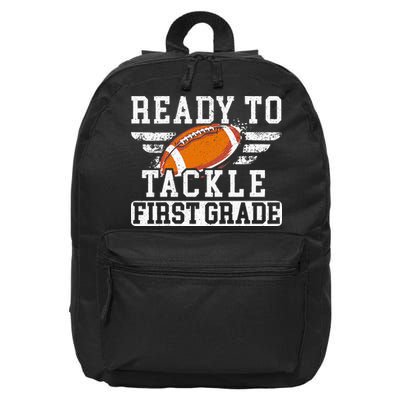 Ready To Tackle First Grade Football First Day Of School 16 in Basic Backpack