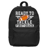 Ready To Tackle First Grade Football First Day Of School 16 in Basic Backpack