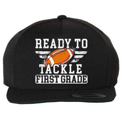 Ready To Tackle First Grade Football First Day Of School Wool Snapback Cap