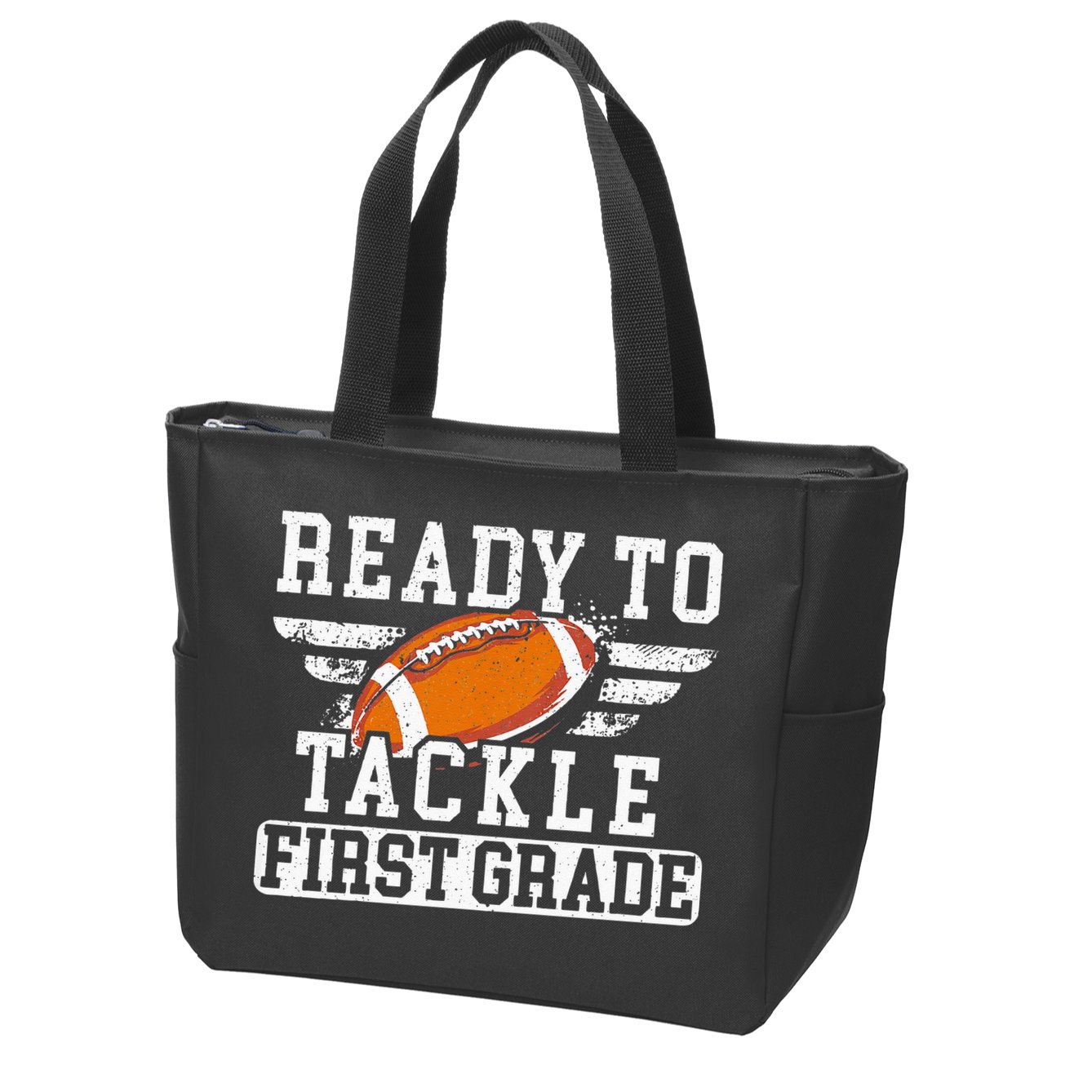 Ready To Tackle First Grade Football First Day Of School Zip Tote Bag
