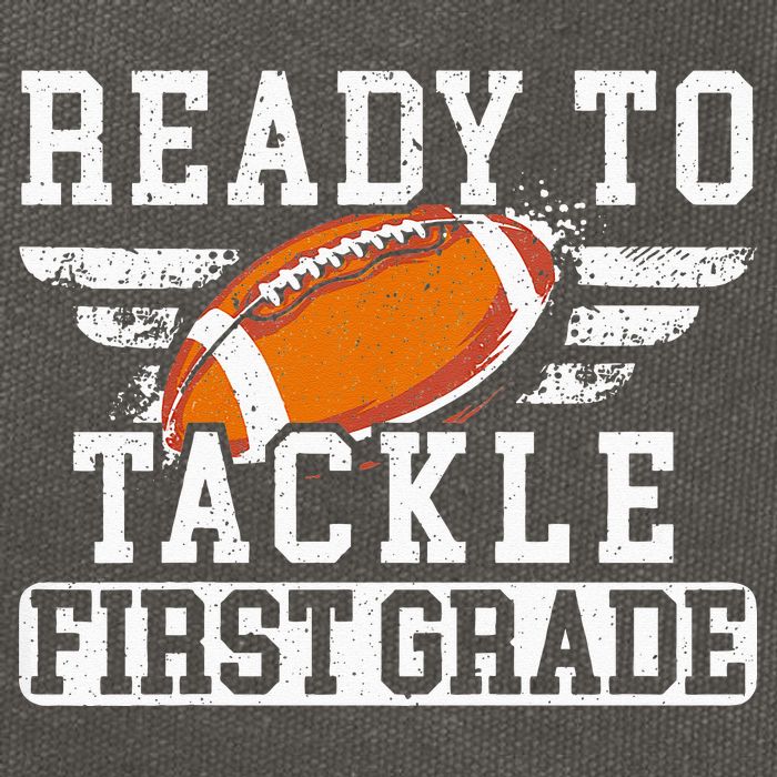 Ready To Tackle First Grade Football First Day Of School Cotton Canvas Backpack