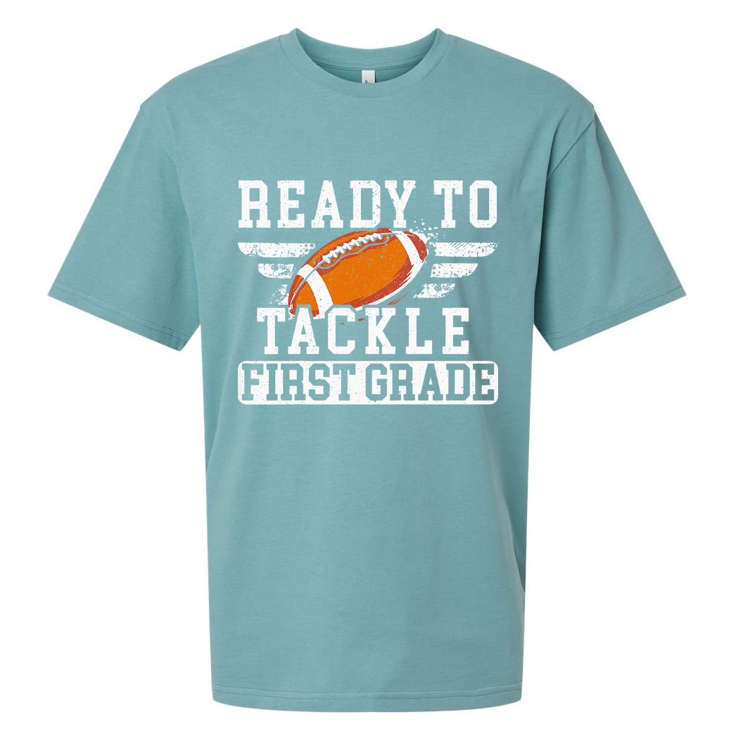 Ready To Tackle First Grade Football First Day Of School Sueded Cloud Jersey T-Shirt