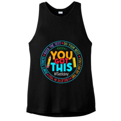 Rock The Test Don't Stress Just Do Your Best Test Day Rock The Test Teach.er Testing Day You Got This Ladies PosiCharge Tri-Blend Wicking Tank