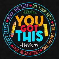 Rock The Test Don't Stress Just Do Your Best Test Day Rock The Test Teach.er Testing Day You Got This Ladies PosiCharge Tri-Blend Wicking Tank