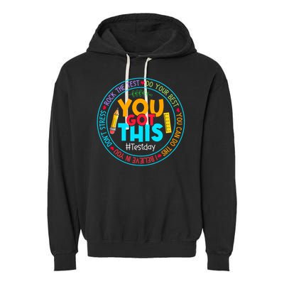 Rock The Test Don't Stress Just Do Your Best Test Day Rock The Test Teach.er Testing Day You Got This Garment-Dyed Fleece Hoodie