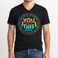 Rock The Test Don't Stress Just Do Your Best Test Day Rock The Test Teach.er Testing Day You Got This V-Neck T-Shirt