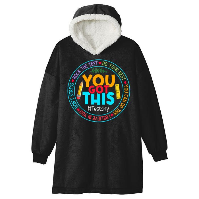 Rock The Test Don't Stress Just Do Your Best Test Day Rock The Test Teach.er Testing Day You Got This Hooded Wearable Blanket