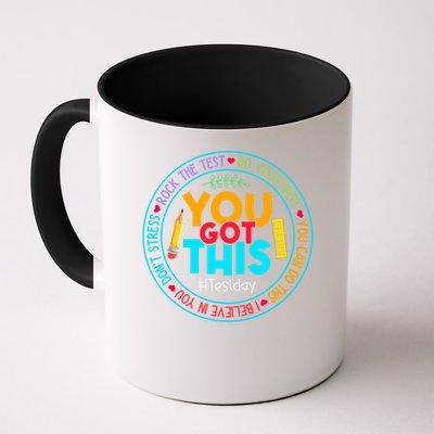 Rock The Test Don't Stress Just Do Your Best Test Day Rock The Test Teach.er Testing Day You Got This Mug
