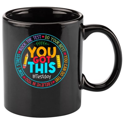 Rock The Test Don't Stress Just Do Your Best Test Day Rock The Test Teach.er Testing Day You Got This 11oz C Handle Ceramic Mug