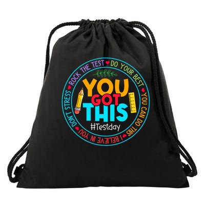 Rock The Test Don't Stress Just Do Your Best Test Day Rock The Test Teach.er Testing Day You Got This Drawstring Bag