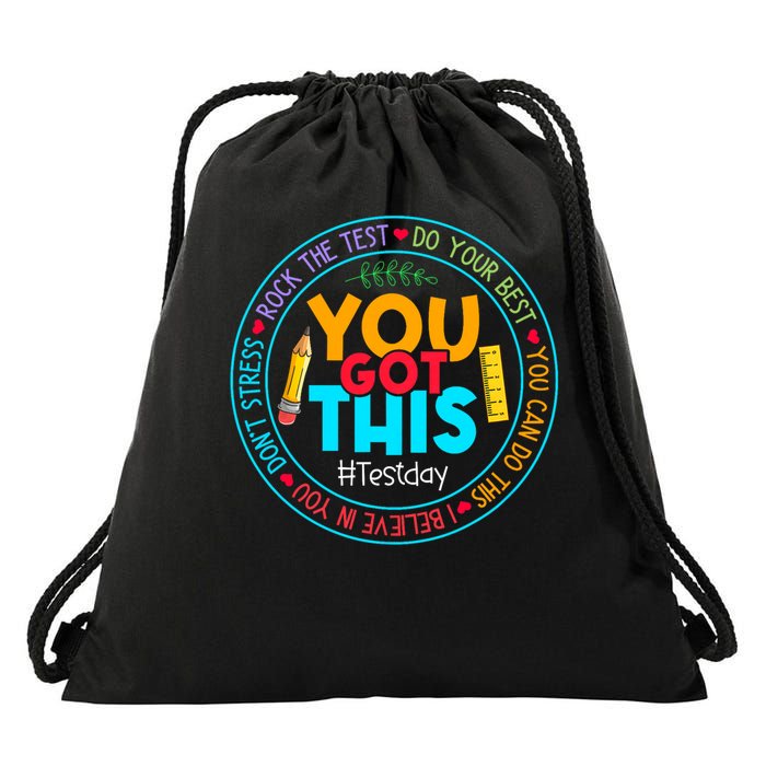 Rock The Test Don't Stress Just Do Your Best Test Day Rock The Test Teach.er Testing Day You Got This Drawstring Bag