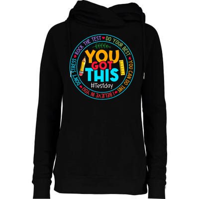 Rock The Test Don't Stress Just Do Your Best Test Day Rock The Test Teach.er Testing Day You Got This Womens Funnel Neck Pullover Hood