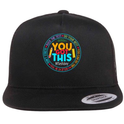 Rock The Test Don't Stress Just Do Your Best Test Day Rock The Test Teach.er Testing Day You Got This Flatbill Hat