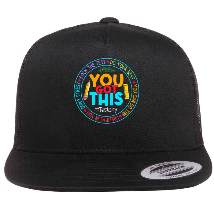 Rock The Test Don't Stress Just Do Your Best Test Day Rock The Test Teach.er Testing Day You Got This Flatbill Hat