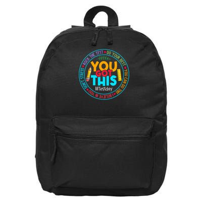 Rock The Test Don't Stress Just Do Your Best Test Day Rock The Test Teach.er Testing Day You Got This 16 in Basic Backpack