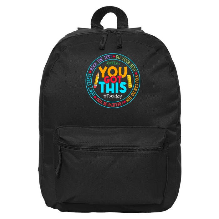 Rock The Test Don't Stress Just Do Your Best Test Day Rock The Test Teach.er Testing Day You Got This 16 in Basic Backpack