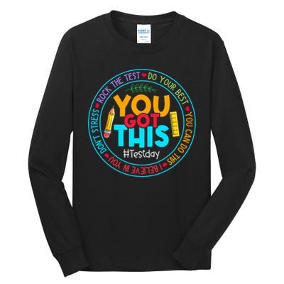 Rock The Test Don't Stress Just Do Your Best Test Day Rock The Test Teach.er Testing Day You Got This Tall Long Sleeve T-Shirt