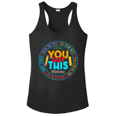 Rock The Test Don't Stress Just Do Your Best Test Day Rock The Test Teach.er Testing Day You Got This Ladies PosiCharge Competitor Racerback Tank