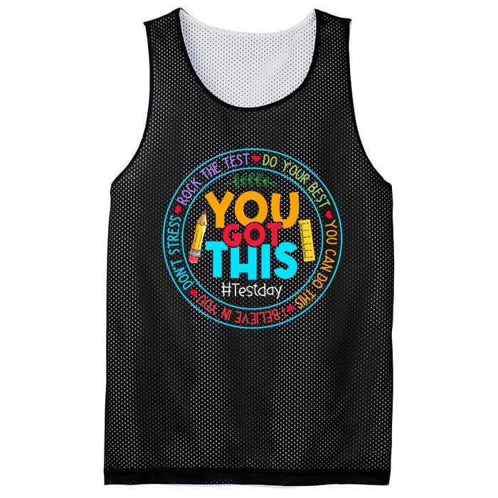Rock The Test Don't Stress Just Do Your Best Test Day Rock The Test Teach.er Testing Day You Got This Mesh Reversible Basketball Jersey Tank