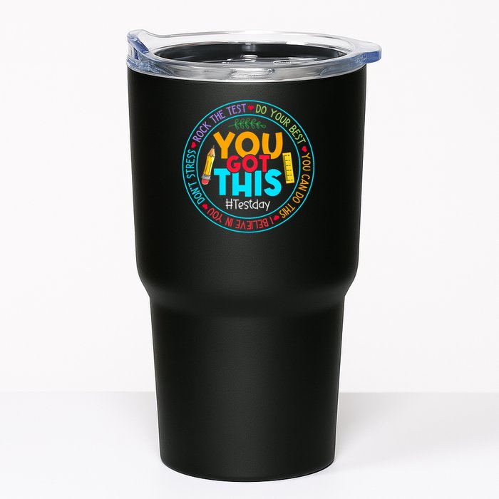 Rock The Test Don't Stress Just Do Your Best Test Day Rock The Test Teach.er Testing Day You Got This Tumbler