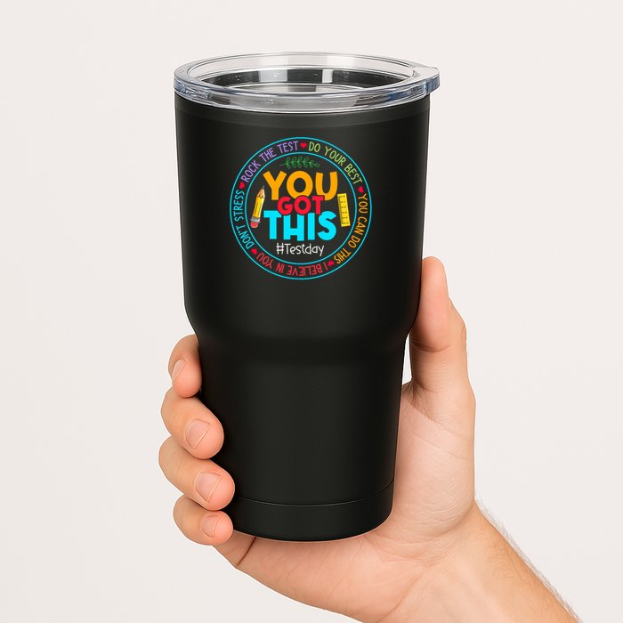 Rock The Test Don't Stress Just Do Your Best Test Day Rock The Test Teach.er Testing Day You Got This Tumbler