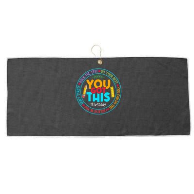 Rock The Test Don't Stress Just Do Your Best Test Day Rock The Test Teach.er Testing Day You Got This Large Microfiber Waffle Golf Towel