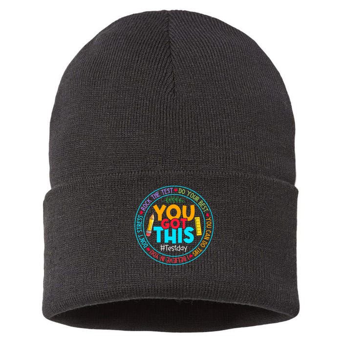 Rock The Test Don't Stress Just Do Your Best Test Day Rock The Test Teach.er Testing Day You Got This Sustainable Knit Beanie