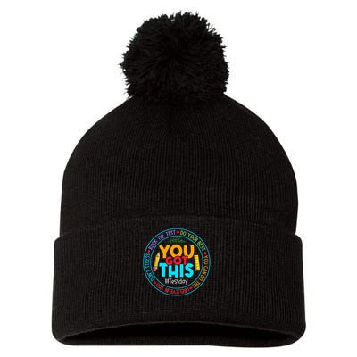 Rock The Test Don't Stress Just Do Your Best Test Day Rock The Test Teach.er Testing Day You Got This Pom Pom 12in Knit Beanie