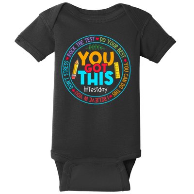 Rock The Test Don't Stress Just Do Your Best Test Day Rock The Test Teach.er Testing Day You Got This Baby Bodysuit