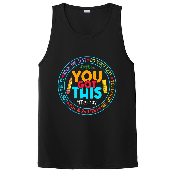 Rock The Test Don't Stress Just Do Your Best Test Day Rock The Test Teach.er Testing Day You Got This PosiCharge Competitor Tank