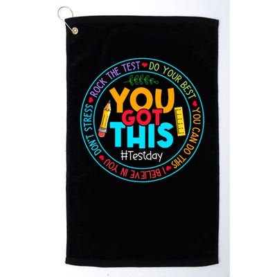 Rock The Test Don't Stress Just Do Your Best Test Day Rock The Test Teach.er Testing Day You Got This Golf Towel