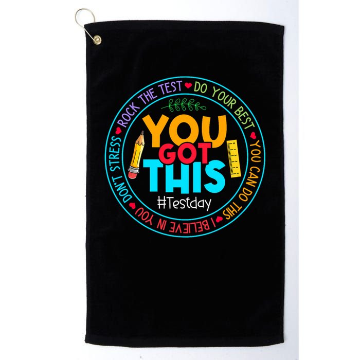 Rock The Test Don't Stress Just Do Your Best Test Day Rock The Test Teach.er Testing Day You Got This Golf Towel