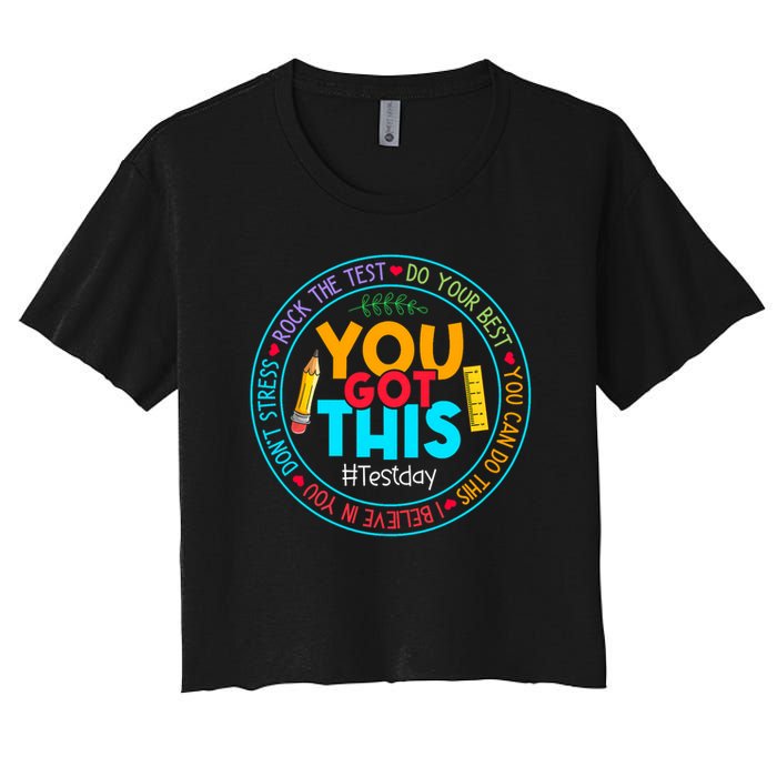 Rock The Test Don't Stress Just Do Your Best Test Day Rock The Test Teach.er Testing Day You Got This Crop Top