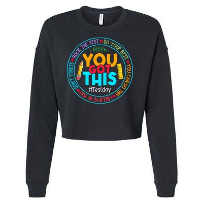 Rock The Test Don't Stress Just Do Your Best Test Day Rock The Test Teach.er Testing Day You Got This Cropped Pullover Crew