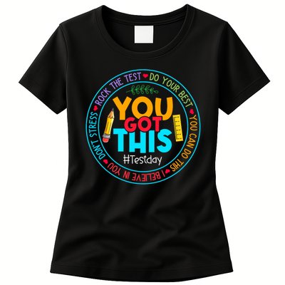 Rock The Test Don't Stress Just Do Your Best Test Day Rock The Test Teach.er Testing Day You Got This Womens T-Shirt