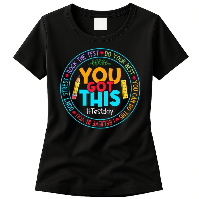 Rock The Test Don't Stress Just Do Your Best Test Day Rock The Test Teach.er Testing Day You Got This Womens T-Shirt