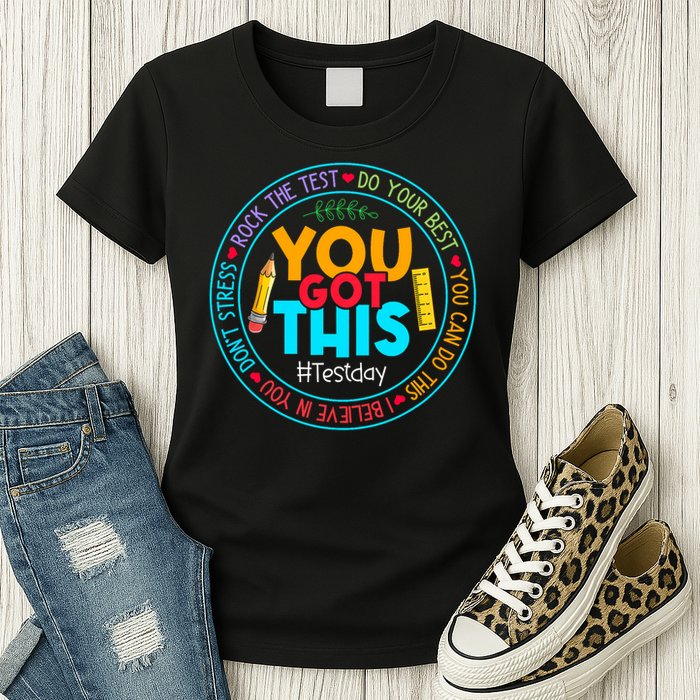 Rock The Test Don't Stress Just Do Your Best Test Day Rock The Test Teach.er Testing Day You Got This Womens T-Shirt