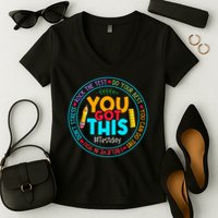 Rock The Test Don't Stress Just Do Your Best Test Day Rock The Test Teach.er Testing Day You Got This Women's V-Neck T-Shirt